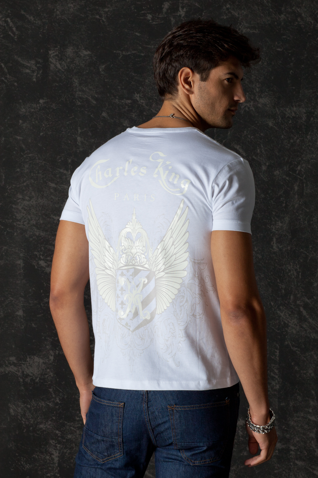 T-Shirt Golden Lys White, back view
